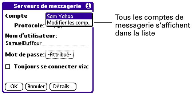 PALM VERSAMAIL - Pour modifier un compte et ajouter ESMTP : - 2