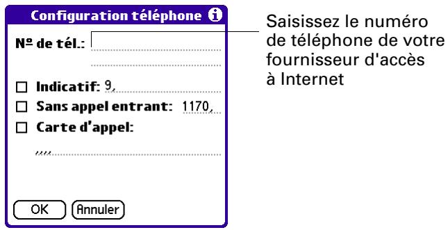 PALM VERSAMAIL - Pour saisir le numéro de téléphone d'un serveur : - 1