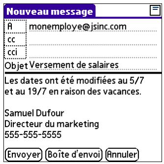 PALM VERSAMAIL - Pour rédiger le reste du message et l'envoyer : - 2