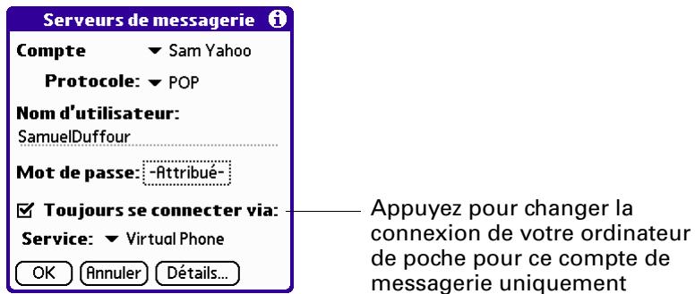 PALM VERSAMAIL - Pour modifier votre nom d'utilisateur ou votre mot de passe : - 2
