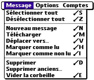 PALM VERSAMAIL - Pour marquer des messages comme étant lus ou non lus : - 2
