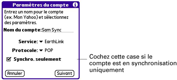 PALM VERSAMAIL - Pour créer un compte de messagerie en synchronisation seulement : - 4