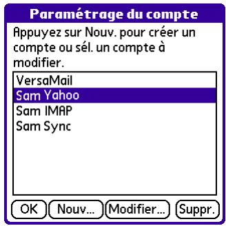 PALM VERSAMAIL - Pour sélectionner le compte à modifier : - 1