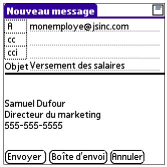 PALM VERSAMAIL - Pour rédiger le reste du message et l'envoyer : - 1