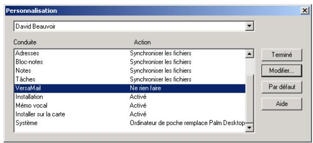 PALM VERSAMAIL - Pour démarrer la conduite palm versamail hotsync : - 1