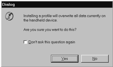 PALM VX - To use a profile for the first-time HotSync operation: - 1