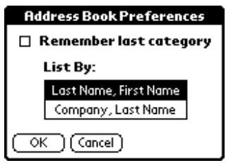 PALM VX - To sort records in Address Book and Memo Pad: - 1