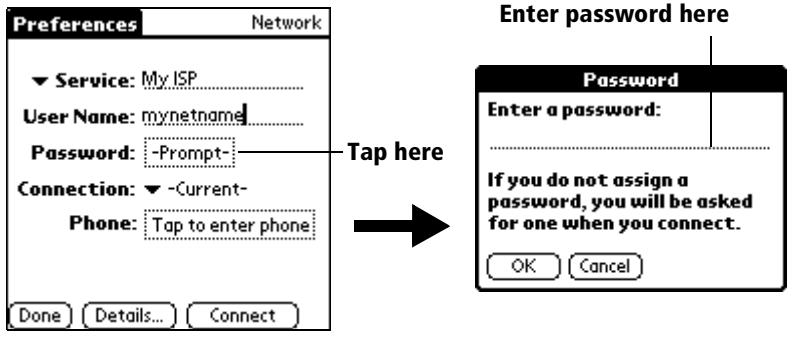 PALM VX - To enter a password: - 1