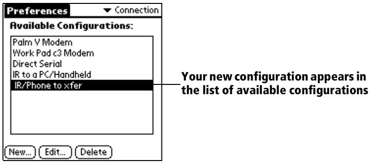 PALM VX - To create an IrCOMM to Modem connection: - 3