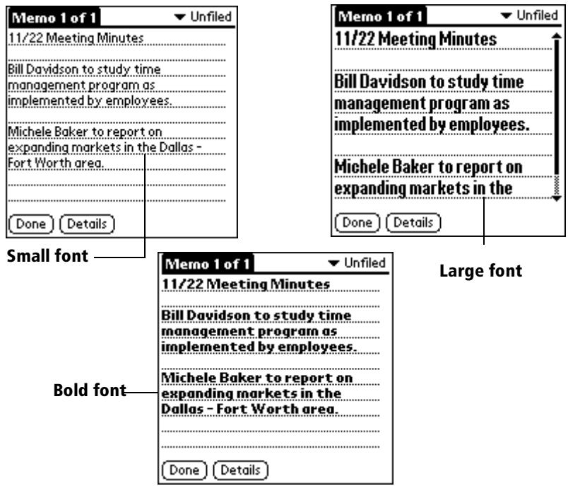 PALM VX - Choosing fonts - 1