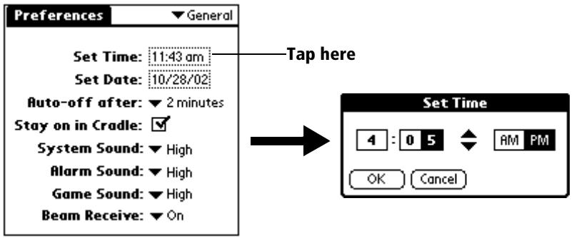 PALM VX - To set the current time: - 1