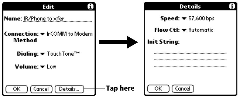 PALM VX - To create an IrCOMM to Modem connection: - 2