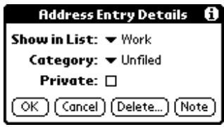 PALM VX - To open the Address Entry Details dialog box: - 1