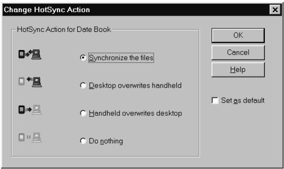 PALM VX - To customize HotSync application settings: - 2