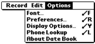 PALM VX - Options menu - 1