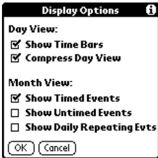 PALM VX - Options menu - 2