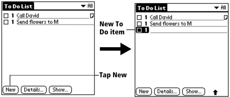PALM VX - To create a To Do List item: - 1