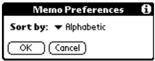 PALM VX - To sort records in Address Book and Memo Pad: - 2