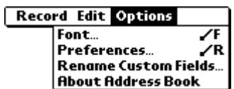 PALM VX - Options menus - 1