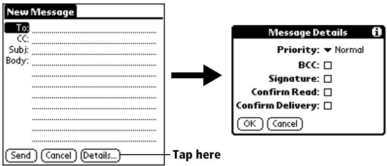 PALM VX - To set a priority for your e-mail item: - 1