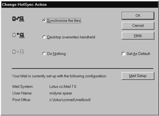 PALM VX - To select HotSync options: - 1