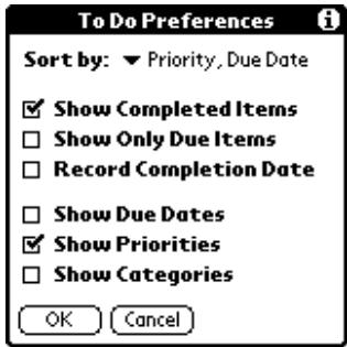PALM VX - To change the Show Options settings: - 1