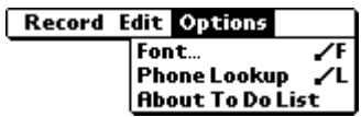 PALM VX - Options menu - 1