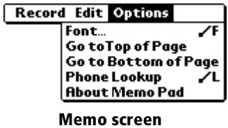 PALM VX - Options menus - 2