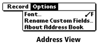 PALM VX - Options menus - 2