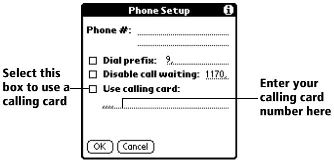 PALM VX - To use a calling card: - 1