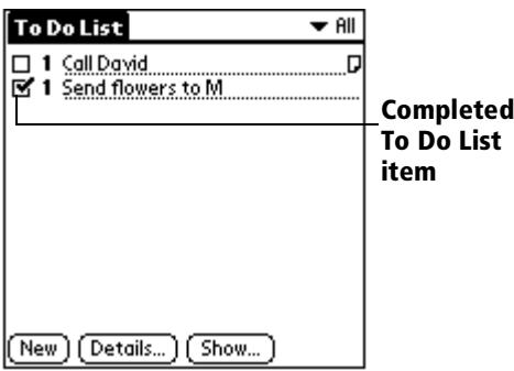 PALM VX - To check off a To Do List item: - 1