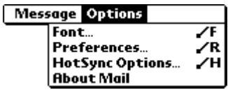 PALM VX - Options menus - 1