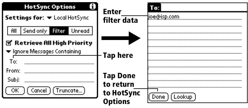 PALM VX - To define a filter string: - 2