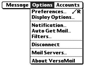 PALM TUNGSTEN 2 VERSAMAIL 2.5 - Adding ESMTP to an account - 1