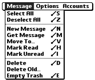 PALM TUNGSTEN 2 VERSAMAIL 2.5 - To delete one or more messages: - 3