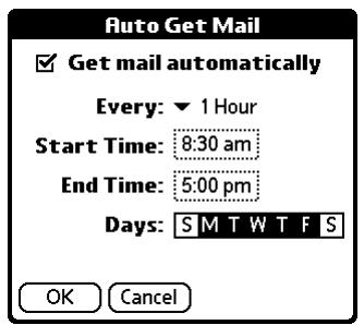 PALM TUNGSTEN 2 VERSAMAIL 2.5 - Scheduling auto get mail - 3