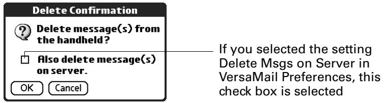 PALM TUNGSTEN 2 VERSAMAIL 2.5 - To delete one or more messages: - 2