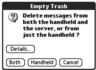 PALM TUNGSTEN 2 VERSAMAIL 2.5 - To empty the trash: - 1