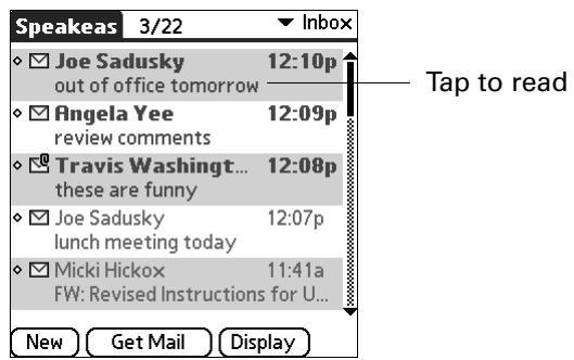 PALM TUNGSTEN 2 VERSAMAIL 2.5 - Reading e-mail - 1