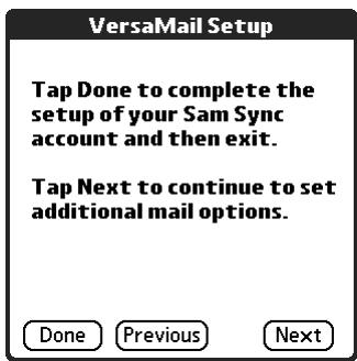 PALM TUNGSTEN 2 VERSAMAIL 2.5 - To enter mail server settings: - 2