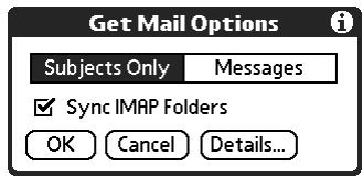 PALM TUNGSTEN 2 VERSAMAIL 2.5 - Wireless IMAP folder synchronization - 1