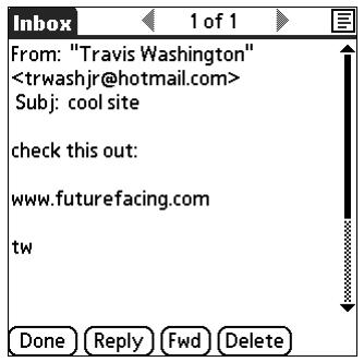 PALM TUNGSTEN 2 VERSAMAIL 2.5 - Replying to e-mail - 1