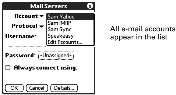 PALM TUNGSTEN 2 VERSAMAIL 2.5 - Managing mail settings - 3