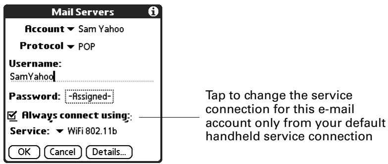 PALM TUNGSTEN 2 VERSAMAIL 2.5 - To change your username or password: - 2