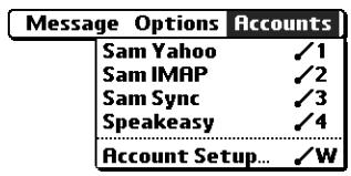 PALM TUNGSTEN 2 VERSAMAIL 2.5 - To create a network e-mail account: - 1