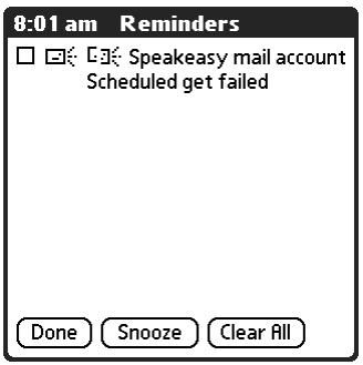 PALM TUNGSTEN 2 VERSAMAIL 2.5 - To view the Reminders screen: - 2