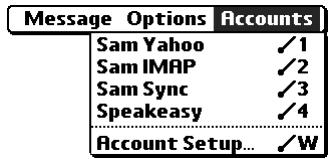 PALM TUNGSTEN 2 VERSAMAIL 2.5 - To create a synchronize-only e-mail account: - 1