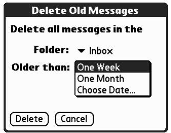 PALM TUNGSTEN 2 VERSAMAIL 2.5 - To delete one or more messages: - 5