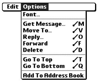 PALM TUNGSTEN 2 VERSAMAIL 2.5 - To add a new Address Book entry: - 1