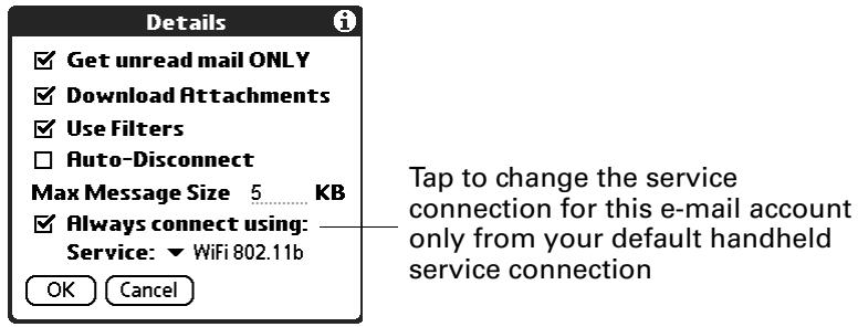 PALM TUNGSTEN 2 VERSAMAIL 2.5 - Tap Details. - 2